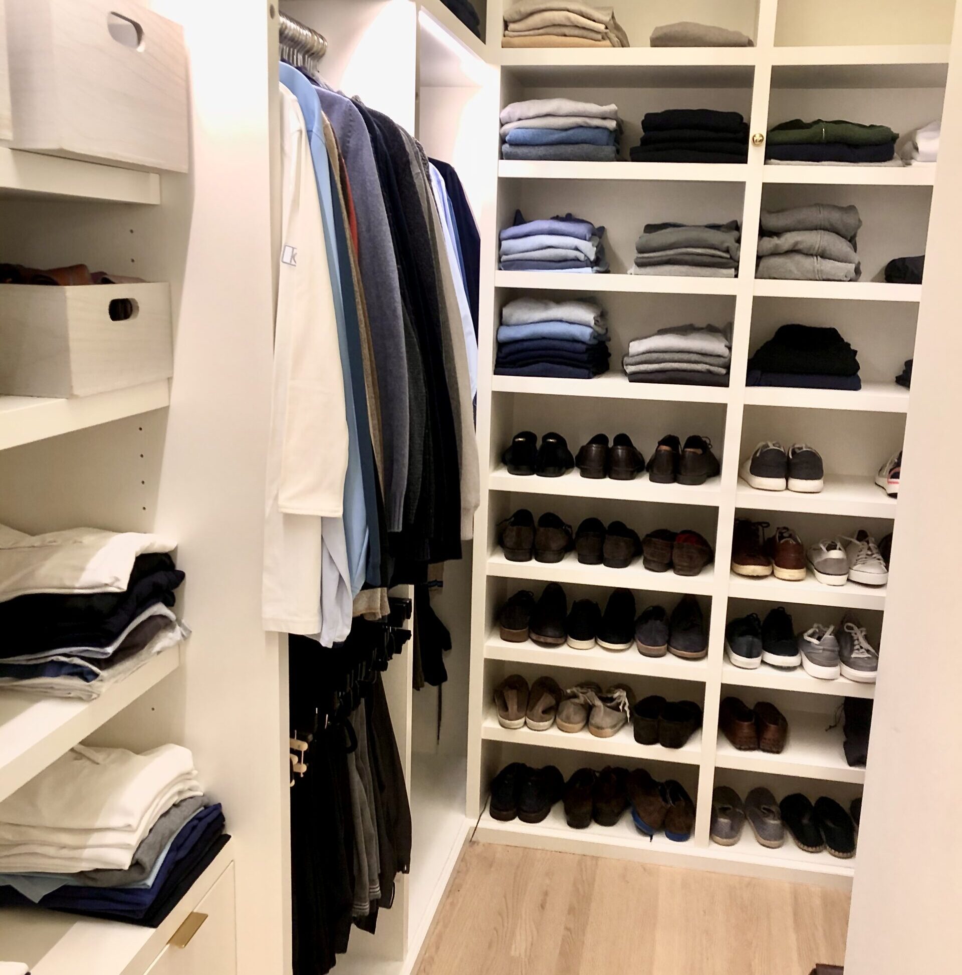 Organized Men's Closet