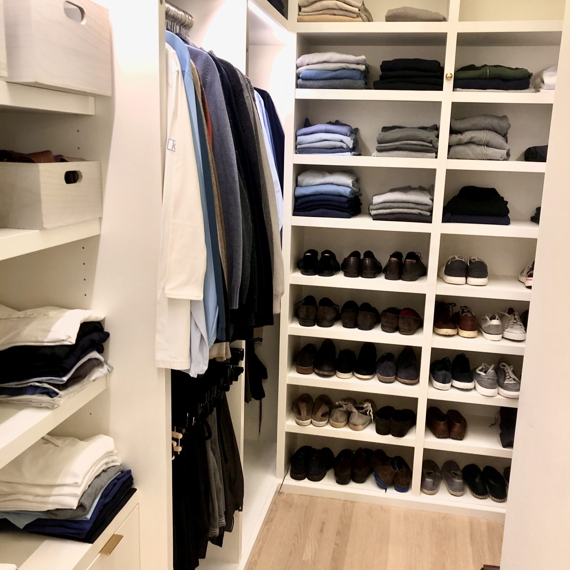 Organized Men's Closet